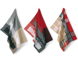 Kela Keuken - Tabea Theedoek Set van 4 stuks - Kunststof - Grijs