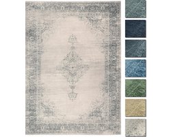 Kelim Vintage Vloerkleed - Crème 155 X 225 cm - Premium Laagpolig Woonkamer Tapijt - Anti-Slip, Machinewasbaar & Super Zacht