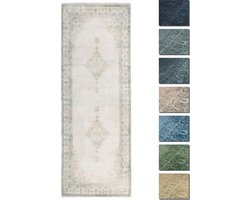 Kelim Vintage Vloerkleed - Zand 80 X 195 cm - Premium Laagpolig Woonkamer Tapijt - Anti-Slip, Machinewasbaar & Super Zacht