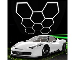Kelseek hexagon LED verlichting - Zeshoek - Plafondlamp - Panelen - Voor werkplaats / garage - 8 stuks - 280 W - 244 x 235 cm - Koud wit