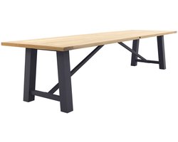 Keltex tuintafel - teak/aluminium - antraciet - 330x101 cm.