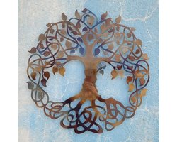 Keltische Levensboom Metalen Wanddecoratie - 60 cm - Stijlvolle en Duurzame Muurdecoratie met Symbolische Betekenis