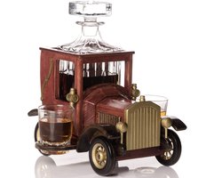Kemstood Whiskey Decanter (945ml) - Karafset met kristallen glazen en ouderwetse vintage standaard van Kemstood - Gepersonaliseerde set voor mannen - Alcoholbaraccessoires - Whiskycadeauset