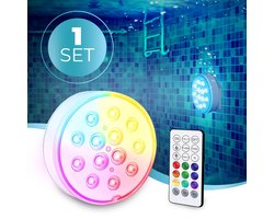 KENN® Oplaadbare Zwembadlamp – Zwembad Verlichting – Met Afstandsbediening – IP68 Waterdicht – Onderwater Verlichting – LED Onderwater Lamp – Vijververlichting – Jacuzzi Verlichting – Inclusief Bevestiging - 13 LED's - Oplaadbaar Model