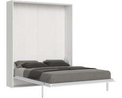 Kentaro verticaal opklapbaar tweepersoonsbed in Ash White