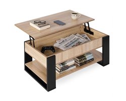 Kenz® - Salontafel met Opbergruimte - Hoogte verstelbaar - 45 cm Hoog - tot 100 kilo - Werkblad