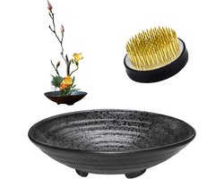 Kenzan-arrangementenset - Bloemschikken benodigdheden - Bloemschikken - Bloembases - Ronde Kenzan van 4,6 cm - Accessoires voor bloemsierkunst - Ideaal voor woondecoratie en hotels - 17 x 4 cm - Zwart