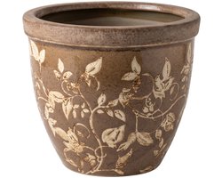 Keramiek Bloempot voor Binnen – Bruin – Rustieke Pot – Ø 15 cm – Keramiek