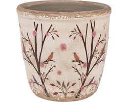 Keramiek Bloempot voor Binnen – Bruin Takken – Rustieke Pot – Ø 14 cm – Takkenmotief