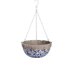 Keramiek hanging basket blauw