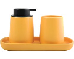 Keramiek opbergbakje badkamer-organizer voor fruit thee cosmetica sieraden - ovaal wastafel kasten mat saffraan geel