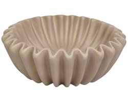 Keramiek Schaaltje – Beige - Woonaccessoires – Decoratief Schaaltje – Moderne Woondecoratie - 15 x 15 x 4,5 cm