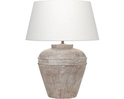 Keramiek tafellamp Midi Hampton | 1 lichts | zand / beige / creme | keramiek / stof | Ø 45 cm | 59 cm hoog | klassiek / landelijk / sfeervol design