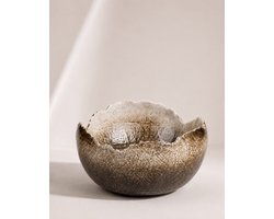Keramieken Decoratieschaal Organisch Bruin/Wit 33,5 × 33 × 18 cm