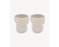 Keramieken Organic Mokken – Set van 2 – 400 ml – Beige – Handgemaakt – Hittebestendig