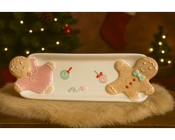 Keramieken Schaal Gingerbread Couple – Voor een Zoete Kerstsfeer!  | Viva Femme | Decoratie | Cadeau | Kerst