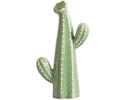 Keramisch cactusbeeld, minimalistisch cactusbeeld, porseleinen verzamelobject, modern plantenkeramisch beeld, groene huisdecoratie for woon- en eetkamer, past op salontafel, plank (Size : A)