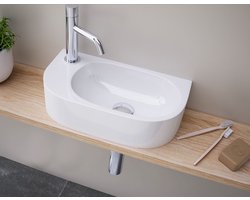 Keramisch Fontein Petit 40x22cm wit, kraangat rechts