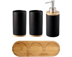 Keramische badkamerset - praktische accessoires - 4-delig - wit
