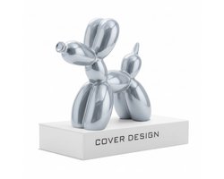 Keramische Ballon Hond Sculptuur '' Arctic Chrome '' Mini 11CM Abstract Decoratie voor Huis & Kantoor