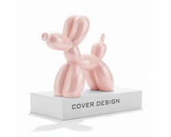 Keramische Ballon Hond Sculptuur '' Zacht perzikroze '' Mini 11CM Abstract Decoratie voor Huis & Kantoor