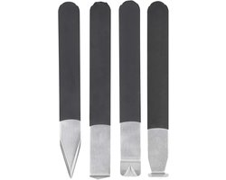 Keramische beeldhouwtools - roestvrij staal - 4 stuks - professioneel sculptuurgereedschap voor aardewerk en keramiek