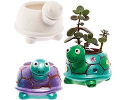 Keramische Bloempot voor Kinderen - Set van 2, Te Schilderen Plant Potten