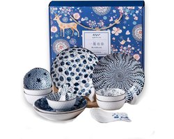 Keramische borden en kommen set - Japans en Chinees design voor dagelijks gebruik