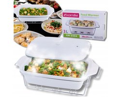 Keramische Braadpan met Warmer 3L - Ideaal voor Serveren
