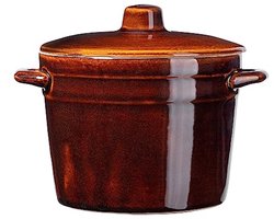 Keramische Fermentatiepot met Deksel en Handgrepen - Vaatwasmachinebestendig - Inlegpan voor Komkommers (1,5 liter)