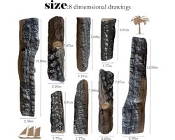 Keramische Gasblokken Set 8-Delig – Realistisch Gesimuleerd Haardhout voor Gas-, Ethanol-, Gel- & Elektrische Haarden en Vuurkorven | Hittebestendig, Lichtgewicht & Niet-Rokend