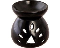 Keramische Geurbrander Zwart H 10 cm - Woonaccessoire voor Essentiële Oliën en Geurstokjes