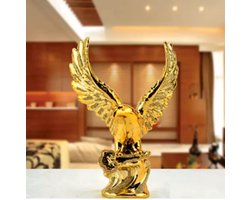 Keramische Goude Adelaar Ambacht Creatieve Kamer Woonkamer Bureau Kast Decoratie Handwerk Eagle Standbeeld