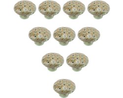 Keramische Knopjes - Meubelgreepjes - Kast Decoratie - Leopard Patroon - 10 Stuks - Groen