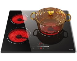 Keramische Kookplaat 3 Zones 60cm met Aanraakbediening en Timer - 5200W
