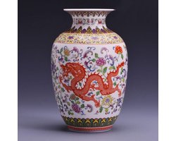 Keramische Kunstvaas - Chinese Vaas Decoratie - Woonkamer Decoreren - Hoge Temperatuur Bestendig - 1 Stuk - Niet gespecificeerd