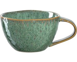 Keramische mok 290 ml in groen - Uniek handgemaakt design