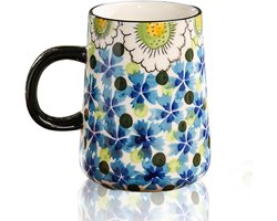 Keramische mok 500 ml - Groot formaat met handvat voor thee en koffie - Klassiek ontwerp - Geschikt voor kantoor en thuis - Leuk cadeau voor moeder - Ruime inhoud