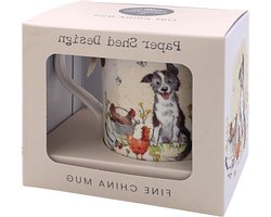 Keramische Mok - Kop Theeglas - Koffie Drinken - Hond en Kip Design - 7 x 7 x 9 cm