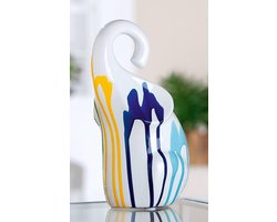 Keramische olifant figuur - Wit - 26 cm hoog - Geglazuurd