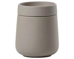 Keramische opbergdoos met deksel voor badkameraccessoires - 290 ml, taupe