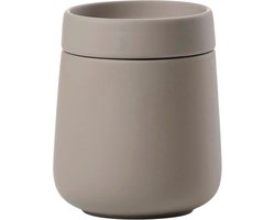 Keramische opbergdoos met deksel voor badkameraccessoires - 290 ml, taupe