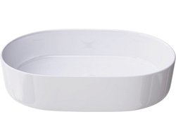 Keramische opbouw waskom Trapani 60x38cm wit glans