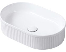 Keramische ovale opbouw waskom Corinto 49,5x31cm wit
