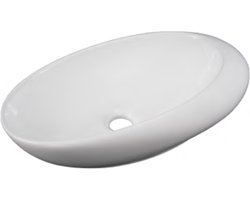 Keramische ovale opbouw waskom Life 49x30cm wit