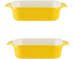 Keramische Ovenschalen - Lasagneschaal Braadpan - Oven Gerechten Maken - Set van Twee - 18 cm - Rood