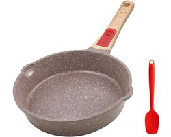 Keramische pan met afneembare handgreep - anti-aanbaklaag - 1 stuk - bruin - 20 cm