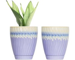 Keramische plantenbakset van 6 inch met drainagegat en schotels - Perfect voor orchideeën en cactussen