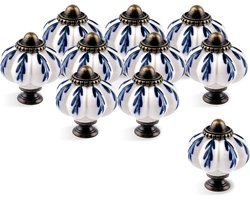 Keramische Pompoen Knoppen - 10 stuks - Vintage Schattig - Kabinet Lade Grepen - Trekt Handvat voor Kast Dressoir - Keuken Meubilair Kwekerij - Pompoen Keramiek Knoppen met Schroeven