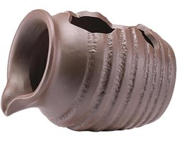 Keramische Pot Beeld - Tuin Sculptuur - Vijver Decoratie - Realistische Vormgeving - 19 cm Lengte - Lichtbruin